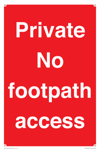 Private No footpath access